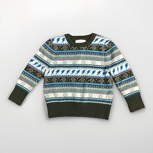 Rockets of Awesome Size 3T Green Blue Long Sleeve Knit Sweater UFO